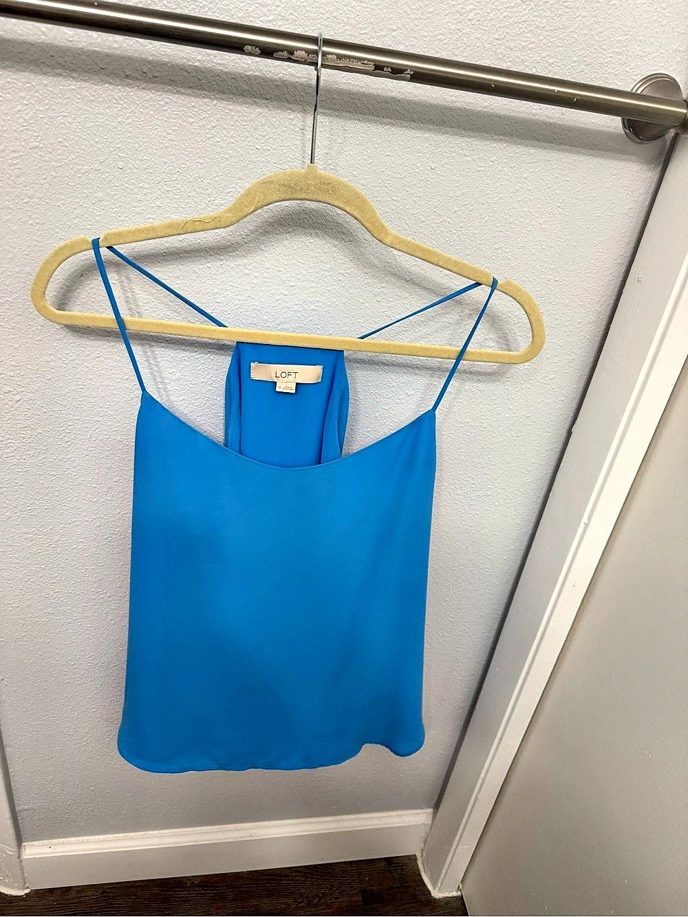 Lot of 4 - LOFT Satin Strappy Cami Women's Tank Top Blue & Multicolor